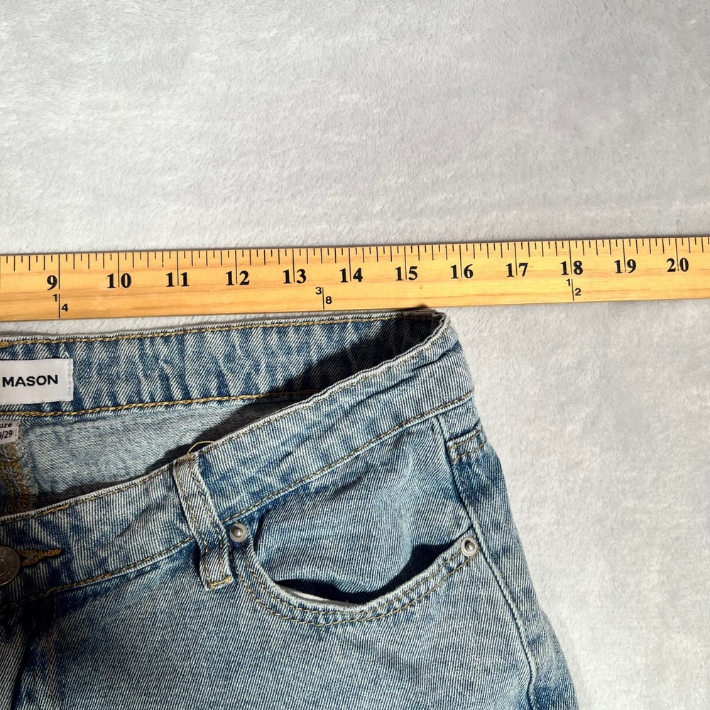 Ashley Mason Bow Jeans Womens Size 9/29 Wide Leg Light Wash Baggy Coquette Boho - Picture 12 of 12